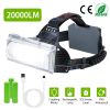 20000LM LED Work Headlamp 3 Lighting Modes Rechargeable Headlights IP65 Waterproof Rotatable Headlights For Cycling Hiking Rescuing Camping
