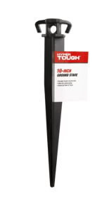 tHyper Tough Item# GS10-10HT, Plastic Ground Garden and Tent Stake, Black 10" Length, 1 Each