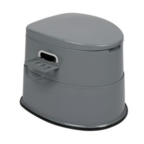 Portable Toilet Premium Version with Non Slip Mat Gray Camping Commode Travel Toilet for Adults and Kids Outdoor Emergency Bathroom Solution for