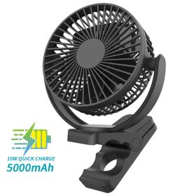 Battery Operated Clip On Fan 5000mah, Quiet And Strong Airflow Rechargeable USB Desk Fan, Clamp Personal Fan For Golf Cart, Camping, Outdoor, Hom