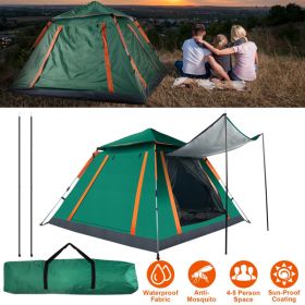 tentte4-5 Person Pop-Up Camping Tent, Instant Setup Family Tent with 2 Mosquito Nets Windows, Portable for Hiking, Backpacking & Outdoor Adventures