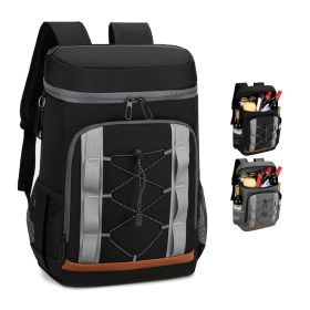Cooler Backpack 36 Can Leakproof Insulated Cooler Backpack with 25L/6.6Gal for Picnic Camping Beach Hiking Fishing Travel (Option: CoolerBackpack Black)