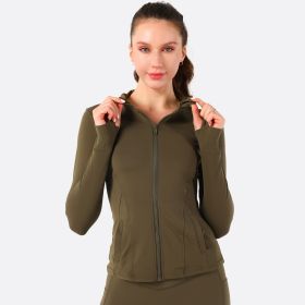 Hooded Jacket Yoga Clothes (Option: Green-L)