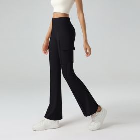 Winter Workwear Pockets Flared Pants (Option: Black-S)
