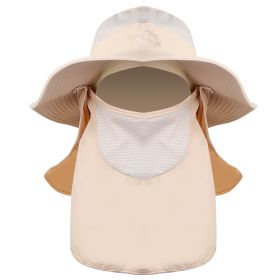 Fishing Bucket Hat Wide Brim Breathable Unisex Hat Sunlight-proof Removable Neck Face Fishing Cap For Fishing Hiking Traveling (Option: FishingBucketHat Beige)