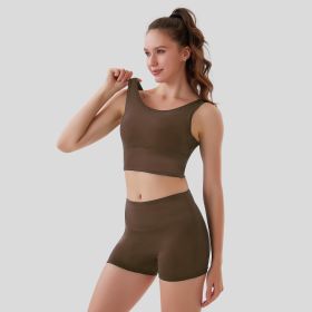 No Need To Wear Underwear Sports Shorts (Option: Brown-S)