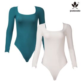 Square Collar Long Sleeved Frosted Warm Jumpsuit (Option: Green x meter white-M)