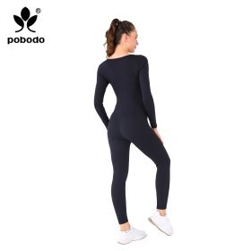 Square Collar Chest Short Zipper Jumpsuit (Option: Navy blue-Xl)