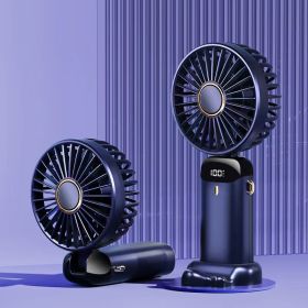 Portable Fan; Handheld Fan Personal Mini Fan 4200mAh Rechargeable With 5 Speeds; Battery Operated Mini Fan With LED Display; 11-21Hs Desk Fan Wor (Color: Blue)