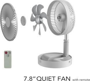 Operated Fan,Portable Rechargeable USB Floor Table Desk Fan with Adjustable Height, 4 Speed Settings Pedestal Fan for Bedroom Camping Travel (Color: White)