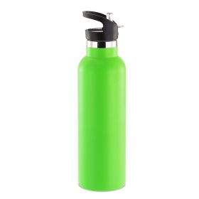 Sports Water Bottle Stainless Steel Vacuum-Insulated Drinking Cup w/ Straws Outdoor Cycling Hiking (Option: StillWaterBottle 1LGRN)