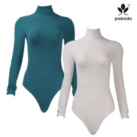 Round Neck Long Sleeved Brushed Warm Jumpsuit (Option: Green x meter white-Xl)